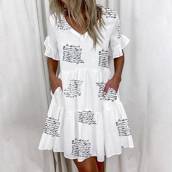 skirts casual ruffles loose v-neck dress women summer short sleeve floral print woman plus size 2021 fashion white beach dresses, Black
skirts casual ruffles loose v-neck dress women summer short sleeve floral print woman plus size 2021 fashion white beach dresses, Black