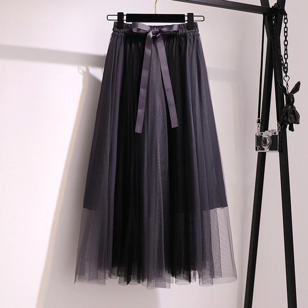 skirts 2021 skirt bowknot net yarn pleated color matching belt large swing drape, Black
skirts 2021 skirt bowknot net yarn pleated color matching belt large swing drape, Black