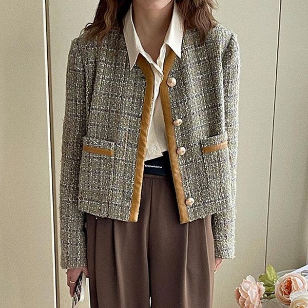 women's wool & blends korean autumn slim v-neck plaid winter overcoat women cashmere jacket female vintage 100%wool coat woolen outwea, Black
women's wool & blends korean autumn slim v-neck plaid winter overcoat women cashmere jacket female vintage 100%wool coat woolen outwea, Black