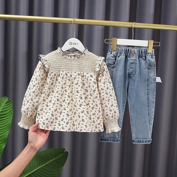 clothing sets spring kids girls 2-pcs floral elastic sleeves long shirts + denim pocket pants children clothes e1110 vujm, White
clothing sets spring kids girls 2-pcs floral elastic sleeves long shirts + denim pocket pants children clothes e1110 vujm, White