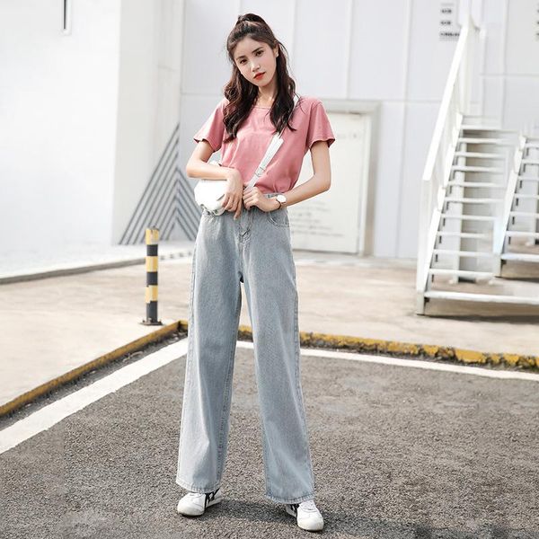 women's jeans fashion woman high waist wide leg mom summer denim pants streetwear push up straight women, Blue
women's jeans fashion woman high waist wide leg mom summer denim pants streetwear push up straight women, Blue
