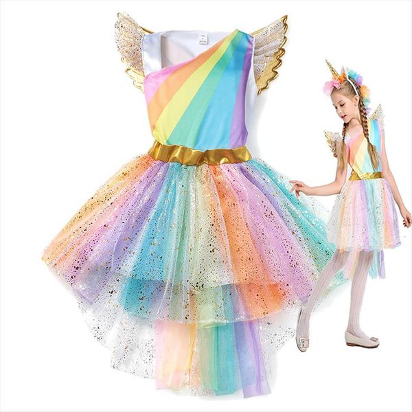 unicorn girl birthday party costumes dresses princess rainbow fancy clothes for girls cake frock stage performance outfits, Red;yellow
unicorn girl birthday party costumes dresses princess rainbow fancy clothes for girls cake frock stage performance outfits, Red;yellow