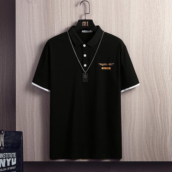 men's polos short sleeve shirt letter print clothing summer jacket breathable casual fashion business top, White;black
men's polos short sleeve shirt letter print clothing summer jacket breathable casual fashion business top, White;black