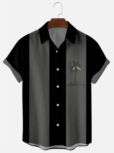 men's casual shirts 2021 summer striped coconut tree 3d digital printing trend loose short sleeve shirt top, White;black
men's casual shirts 2021 summer striped coconut tree 3d digital printing trend loose short sleeve shirt top, White;black