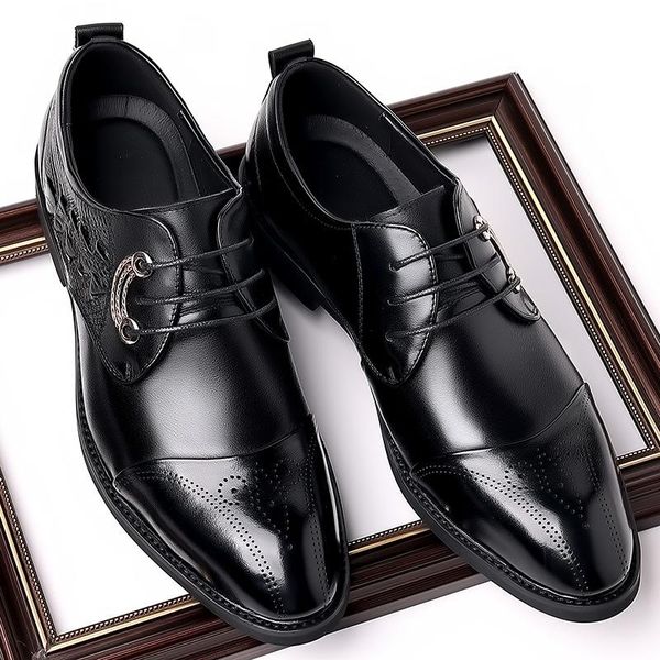 dress shoes british high-end leather brock handmade black men's pointed toe business lace-up work
dress shoes british high-end leather brock handmade black men's pointed toe business lace-up work