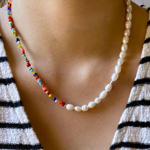 chokers pearl and colorful bead necklace, half-pearl freshwater rainbow choker, Golden;silver
chokers pearl and colorful bead necklace, half-pearl freshwater rainbow choker, Golden;silver