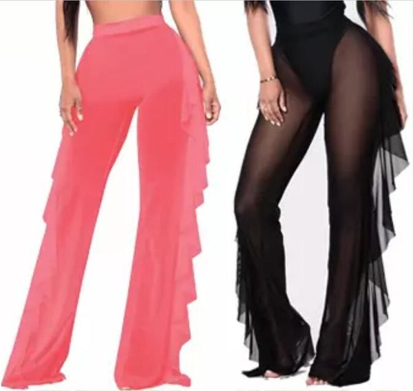 see through sheer mesh ruffle swimsuits beach cover up pants high waist women swimwear plus size women's, White;black
see through sheer mesh ruffle swimsuits beach cover up pants high waist women swimwear plus size women's, White;black