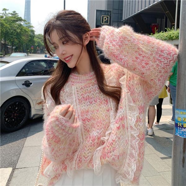 women's sweaters women kawaii lace hollow out jumpers mohair sweater korean fashion pullover ruffles wool autumn outer wear, White;black
women's sweaters women kawaii lace hollow out jumpers mohair sweater korean fashion pullover ruffles wool autumn outer wear, White;black