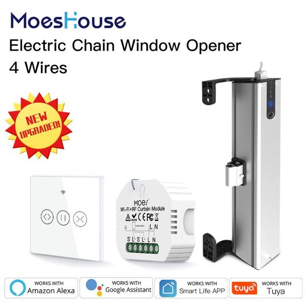 smart home control electric chain window opener 4 wires motor stainless steel type with tuya wifi curtain blinds switch wall-mounted
smart home control electric chain window opener 4 wires motor stainless steel type with tuya wifi curtain blinds switch wall-mounted