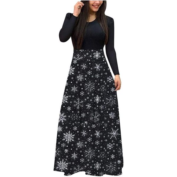 casual dresses 2021 womens snowflake dress long sleeve print loose for lady christmas splicing vestido mujer, Black;gray
casual dresses 2021 womens snowflake dress long sleeve print loose for lady christmas splicing vestido mujer, Black;gray
