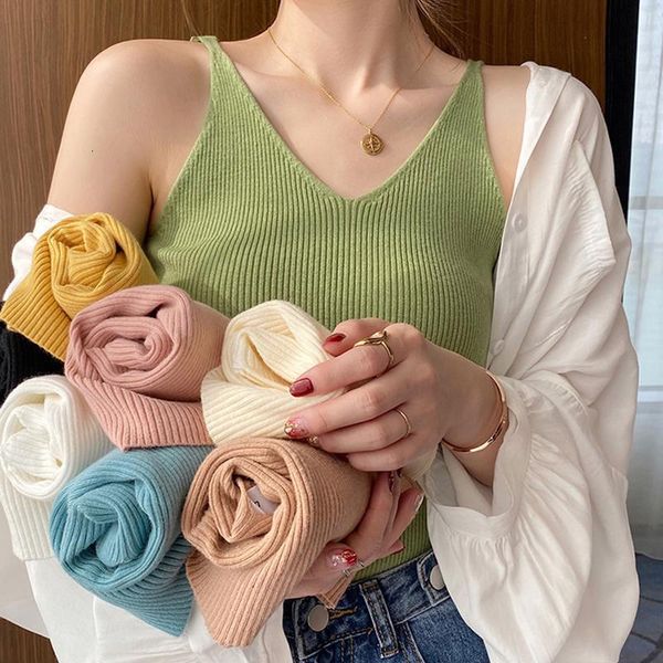 women's tanks & camis hirsionsan knitted women tank korean solid multi colors wild skinny v-neckes vest basic summer bottoming 95es, White
women's tanks & camis hirsionsan knitted women tank korean solid multi colors wild skinny v-neckes vest basic summer bottoming 95es, White