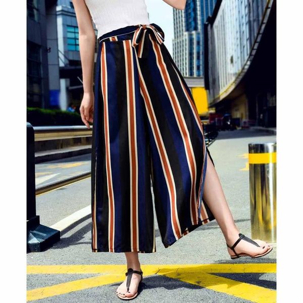 women's pants & capris summer boho women wide leg lace up split stripe loose high waist beach trousers, Black;white
women's pants & capris summer boho women wide leg lace up split stripe loose high waist beach trousers, Black;white