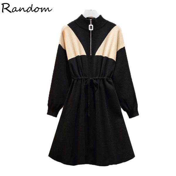 casual dresses 2021 autumn winter plus size knit sport dress fashion run stand-up collar clothes women bandage patchwork a line, Black;gray
casual dresses 2021 autumn winter plus size knit sport dress fashion run stand-up collar clothes women bandage patchwork a line, Black;gray
