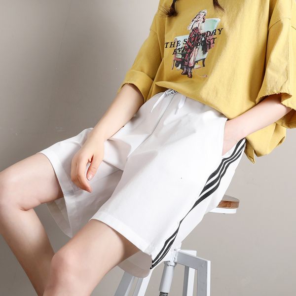 women's shorts high waist white sports summer 2019 new loose ice silk wide leg 5-inch bf harajuku style casual pants, White;black
women's shorts high waist white sports summer 2019 new loose ice silk wide leg 5-inch bf harajuku style casual pants, White;black