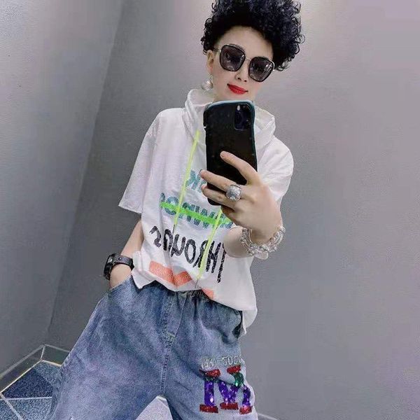 dress 2021 arrival of summer female korean style loosely loosed casual short sleeve with hood t-shirt all-matched cotton printing letter w13, Black;gray
dress 2021 arrival of summer female korean style loosely loosed casual short sleeve with hood t-shirt all-matched cotton printing letter w13, Black;gray