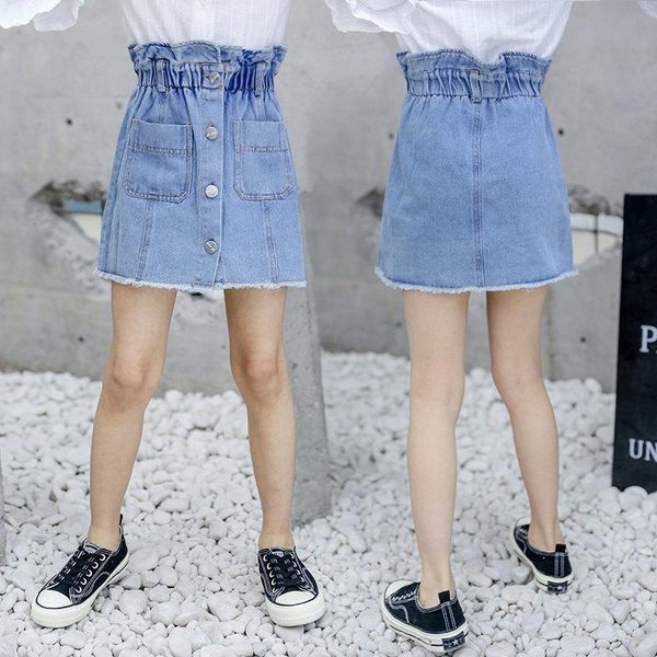 skirts summer kids girl blue jean skirt high waist ruffly for elastic denim cotton pencil israel clothes children 
skirts summer kids girl blue jean skirt high waist ruffly for elastic denim cotton pencil israel clothes children
