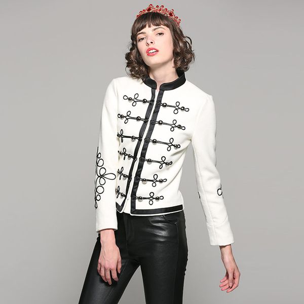 england white jacket style high end spring complete sleeve exquisite collar discretionary buttons of vintage fine jackets, Black;brown
england white jacket style high end spring complete sleeve exquisite collar discretionary buttons of vintage fine jackets, Black;brown