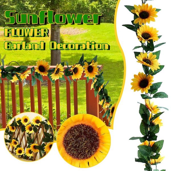 decorative flowers & wreaths artificial sunflower garland silk vine with green leaves wedding party table decor garlands
decorative flowers & wreaths artificial sunflower garland silk vine with green leaves wedding party table decor garlands
