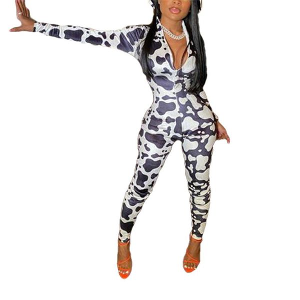 women's jumpsuits & rompers club cow print color black women spandex long sleeve bodycon one piece outfits, Black;white
women's jumpsuits & rompers club cow print color black women spandex long sleeve bodycon one piece outfits, Black;white