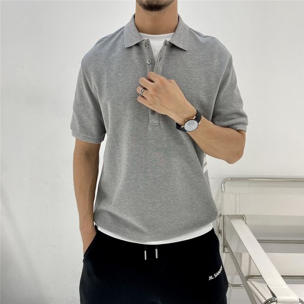 selected 2021 summer new tb casual short sleeve lapel men's four bar slim bead cotton t-shirt half sleeve pol, White;black
selected 2021 summer new tb casual short sleeve lapel men's four bar slim bead cotton t-shirt half sleeve pol, White;black