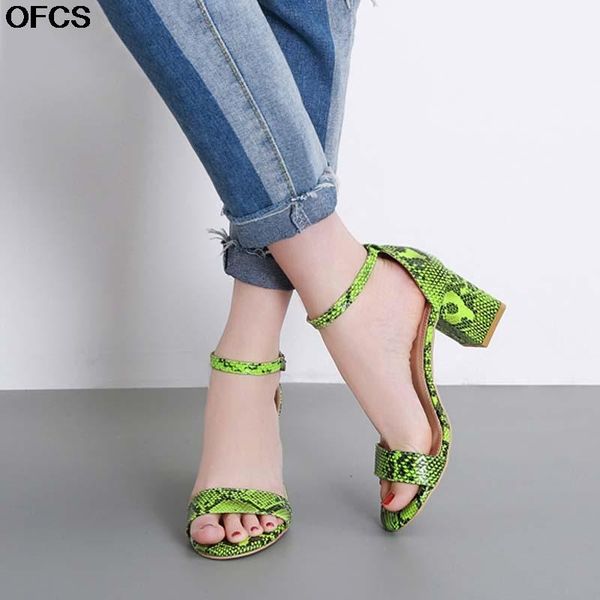 Fashion Sandals Green Serpentine Women High Heels Summer Ankle Strap Square Heel 6CM Pumps Shoes, Black
Fashion Sandals Green Serpentine Women High Heels Summer Ankle Strap Square Heel 6CM Pumps Shoes, Black