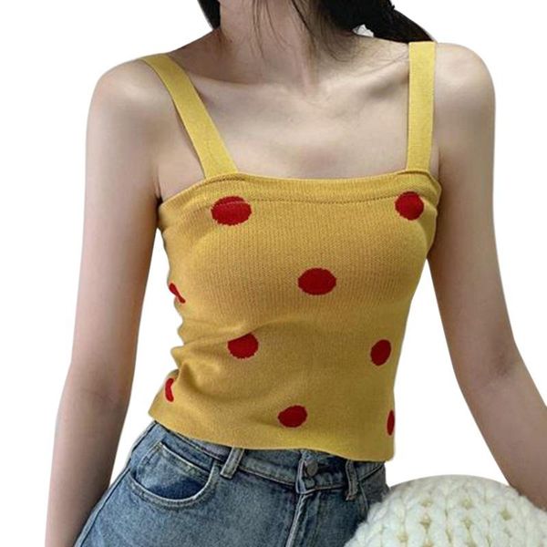 summer korean style vest inside wear tank candy color polka dot slim knit camisole 2021' women's tanks & camis, White
summer korean style vest inside wear tank candy color polka dot slim knit camisole 2021' women's tanks & camis, White