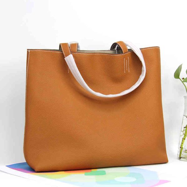 designer bagsdouble-sided leather shopping bag golden brown with elephant gray layer cowhide large-capacity tote bag h high-end textureluxur
designer bagsdouble-sided leather shopping bag golden brown with elephant gray layer cowhide large-capacity tote bag h high-end textureluxur
