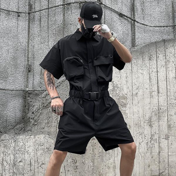 men's pants fashion black short sleeve hip-hop three-dimensional bag tooling jumpsuit for men and women trendy brand one-piece shorts
men's pants fashion black short sleeve hip-hop three-dimensional bag tooling jumpsuit for men and women trendy brand one-piece shorts