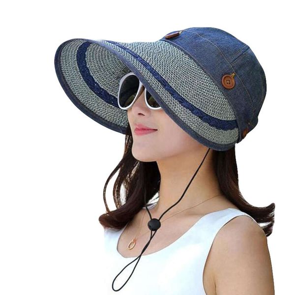 hats women's bingyuanhaoxuan great wide brim floppy summer beach sunnycap cap button strooien hat for women anti-uv visor, Blue;gray
hats women's bingyuanhaoxuan great wide brim floppy summer beach sunnycap cap button strooien hat for women anti-uv visor, Blue;gray