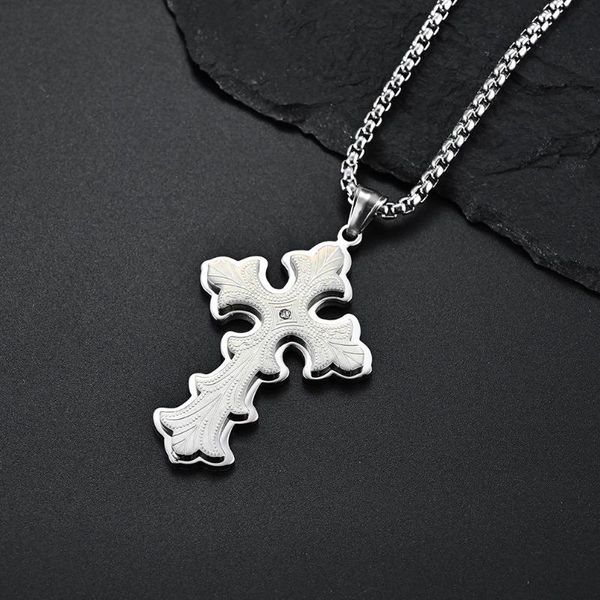 pendant necklaces european and american gothic domineering men's large titanium steel cross necklace christian simple trendsetter, Silver
pendant necklaces european and american gothic domineering men's large titanium steel cross necklace christian simple trendsetter, Silver