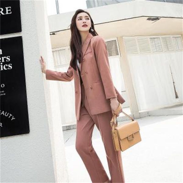 fashion pants suits female autumn casual blue double-breasted business suit jacket + two-piece women women's two piece, White
fashion pants suits female autumn casual blue double-breasted business suit jacket + two-piece women women's two piece, White