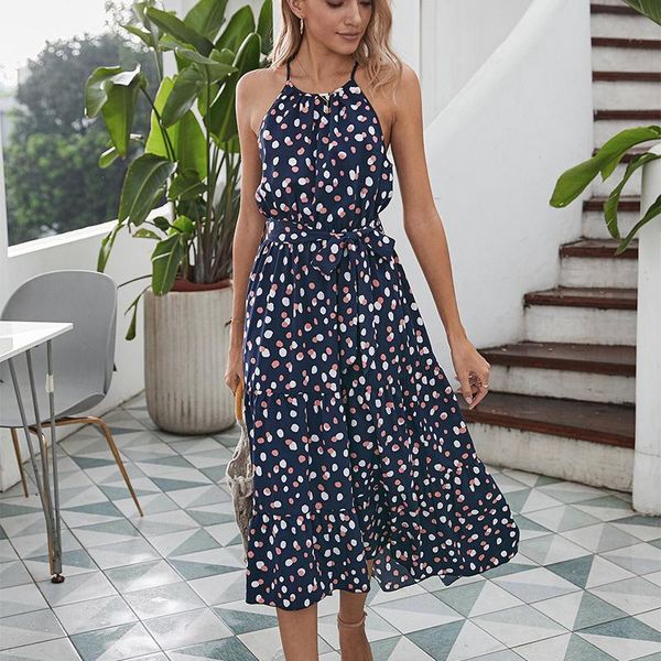 casual dresses women summer sleeveless dress adults tie-up long dot print round neck, Black;gray
casual dresses women summer sleeveless dress adults tie-up long dot print round neck, Black;gray