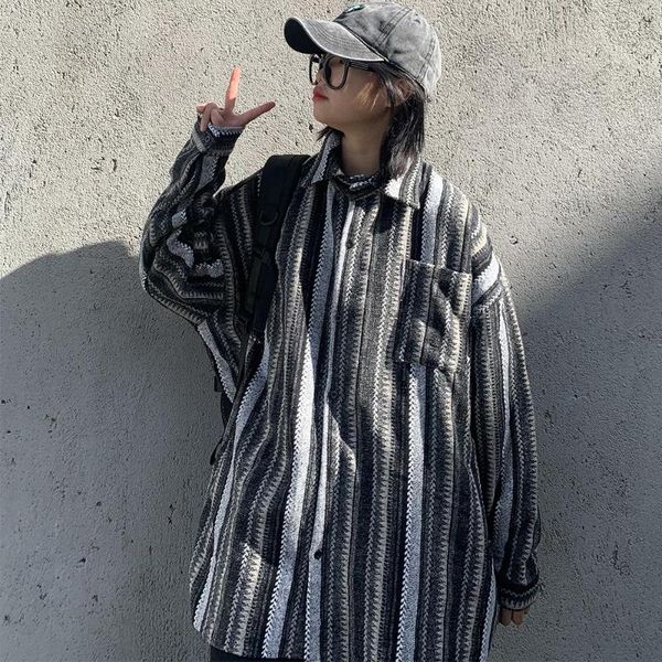 ulzzang japanese blouse women thick retro striped harajuku shirt lapel versatile long-sleeved jacket spring 2021 plus size women's blou, White
ulzzang japanese blouse women thick retro striped harajuku shirt lapel versatile long-sleeved jacket spring 2021 plus size women's blou, White