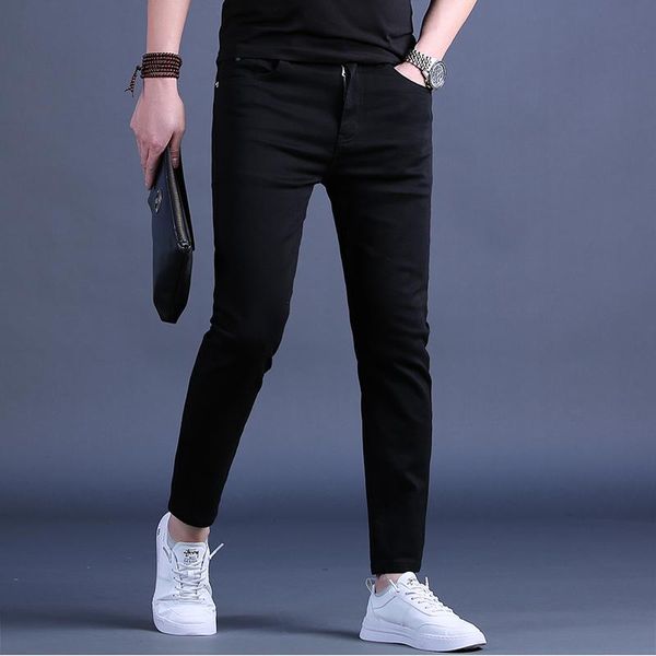 men's jeans summer casual slim fit pencil pants cowboy mens streetwear korean thin black trousers, Blue
men's jeans summer casual slim fit pencil pants cowboy mens streetwear korean thin black trousers, Blue