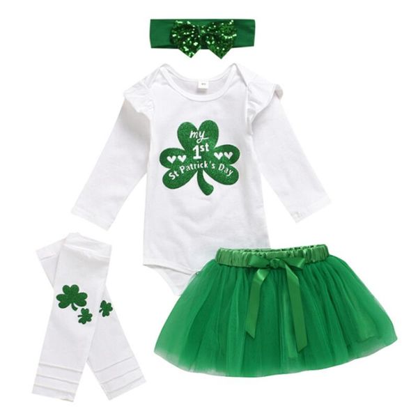 baby girls my 1st st. patrick's day outfit shamrock print bodysuit tutu skirts headband 4-piece set clothing sets, White
baby girls my 1st st. patrick's day outfit shamrock print bodysuit tutu skirts headband 4-piece set clothing sets, White