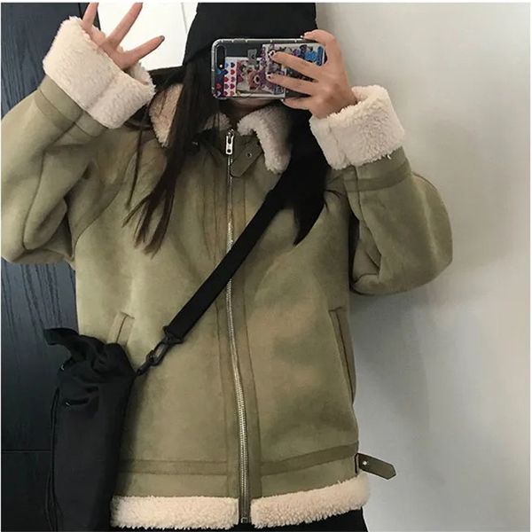 women winter warm thick coat lady faux fur loose suede female leather short jacket casual outwears 210519, Black
women winter warm thick coat lady faux fur loose suede female leather short jacket casual outwears 210519, Black