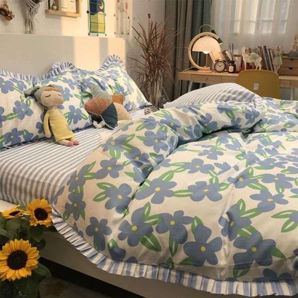 bedding sets trend blue flower stripes green set girl,ruffled cotton twin full home textile bed sheet pillow case quilt cover
bedding sets trend blue flower stripes green set girl,ruffled cotton twin full home textile bed sheet pillow case quilt cover