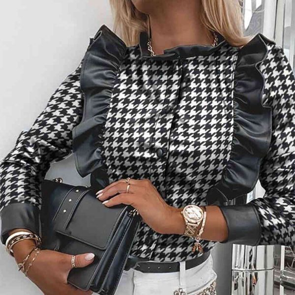 vintage print houndstooth faux leather patched ruffles blouse shirt fashion women long sleeve harajuku blouses female 210415, White
vintage print houndstooth faux leather patched ruffles blouse shirt fashion women long sleeve harajuku blouses female 210415, White