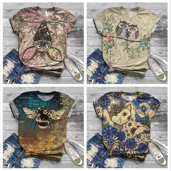 fashion plus size short sleeve women 3d animal printed o neck tee t shirt harajuku camisas z0615, White
fashion plus size short sleeve women 3d animal printed o neck tee t shirt harajuku camisas z0615, White