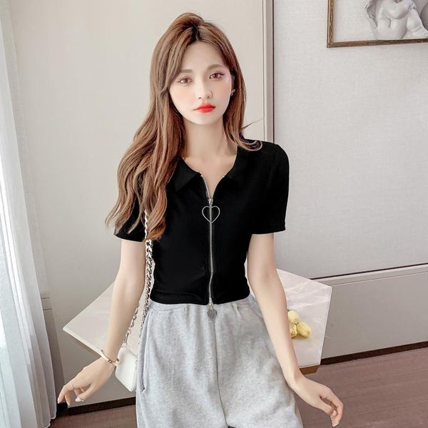women's blouses & shirts coigarsam short sleeve shirt womens summer knitting solid thin zipper women black gray white 9512
women's blouses & shirts coigarsam short sleeve shirt womens summer knitting solid thin zipper women black gray white 9512