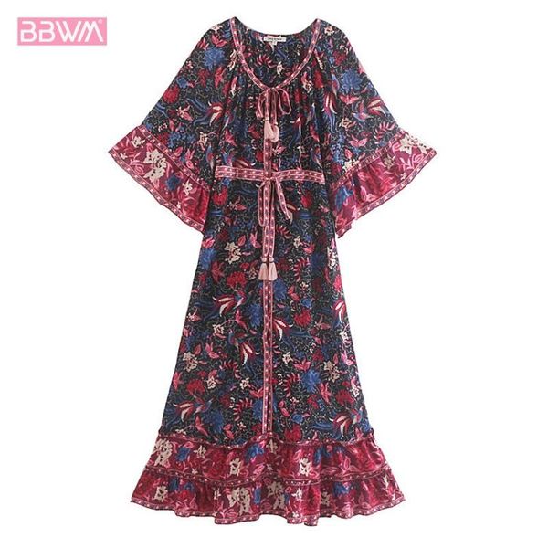 casual dresses 2021 summer ethnic wind seven-point sleeve v-neck single-breasted women's waist retro bohemian fringed feminine dress, Black;gray
casual dresses 2021 summer ethnic wind seven-point sleeve v-neck single-breasted women's waist retro bohemian fringed feminine dress, Black;gray