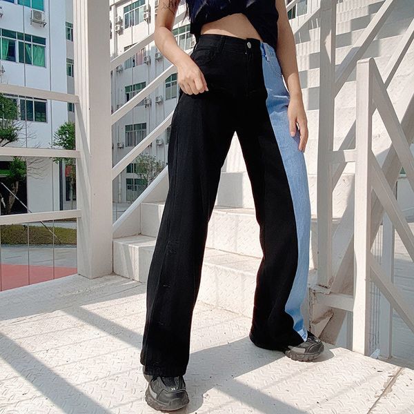 patchwork flare women's denim pants autumn high waist button wide legs female long jeans streetwear fashion ladies bottoms 210524, Blue
patchwork flare women's denim pants autumn high waist button wide legs female long jeans streetwear fashion ladies bottoms 210524, Blue