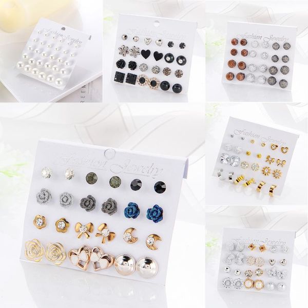 stud 12 pairs card mixed style earring set for women color balls love flowers earrings imulated pearl jewelry, Golden;silver
stud 12 pairs card mixed style earring set for women color balls love flowers earrings imulated pearl jewelry, Golden;silver