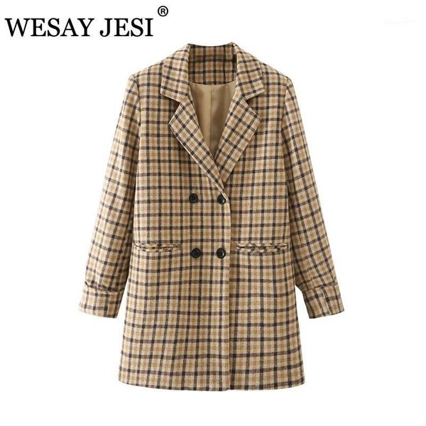 women's suits & blazers wesay jesi jacket fashion notched button female blazer long sleeve woman clothes elegant pocket plaid coat offi, White;black
women's suits & blazers wesay jesi jacket fashion notched button female blazer long sleeve woman clothes elegant pocket plaid coat offi, White;black