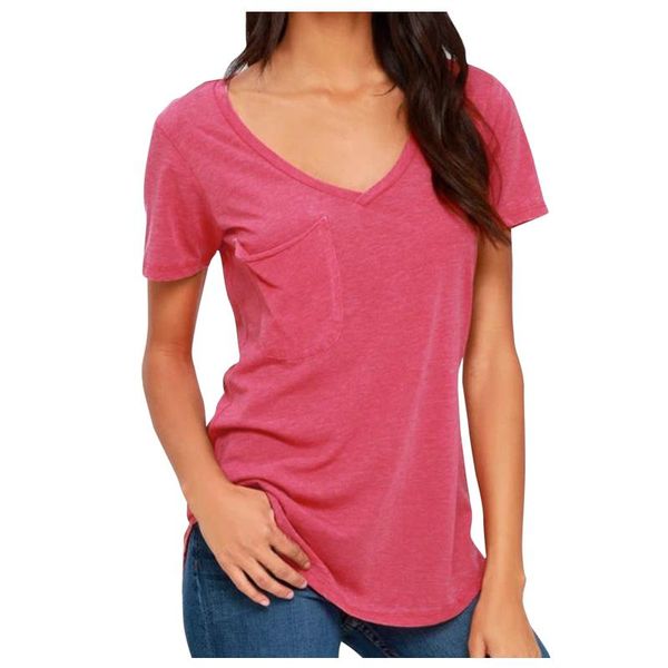 women's casual v-neck t-shirts short sleeve solid vintage women loose t-shirt with pockets daily trip clothes ll3, White
women's casual v-neck t-shirts short sleeve solid vintage women loose t-shirt with pockets daily trip clothes ll3, White