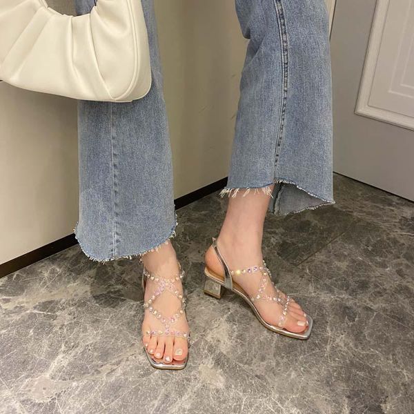 womans shoes rivet transparent heels summer ladies office sandals women cross strap chunky sandal dames sandalen, Black
womans shoes rivet transparent heels summer ladies office sandals women cross strap chunky sandal dames sandalen, Black
