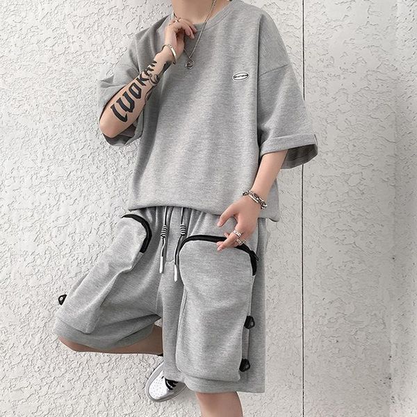 men's tracksuits men clothes summer cargo shorts set two piece loose tracksuit short sleeve tee oversized t-shirts male chic sweatsuit, Gray
men's tracksuits men clothes summer cargo shorts set two piece loose tracksuit short sleeve tee oversized t-shirts male chic sweatsuit, Gray