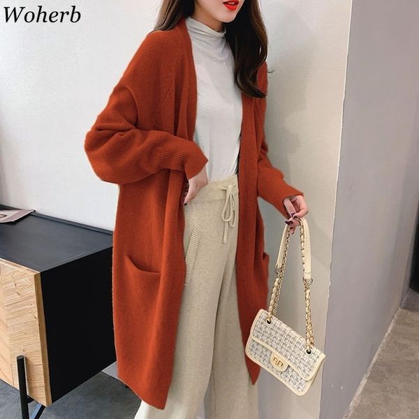 autumn loose long cardigans women sweaters coat casual soild all match full-sleeved knitted sweaters fashion jumper 210417, White;black
autumn loose long cardigans women sweaters coat casual soild all match full-sleeved knitted sweaters fashion jumper 210417, White;black
