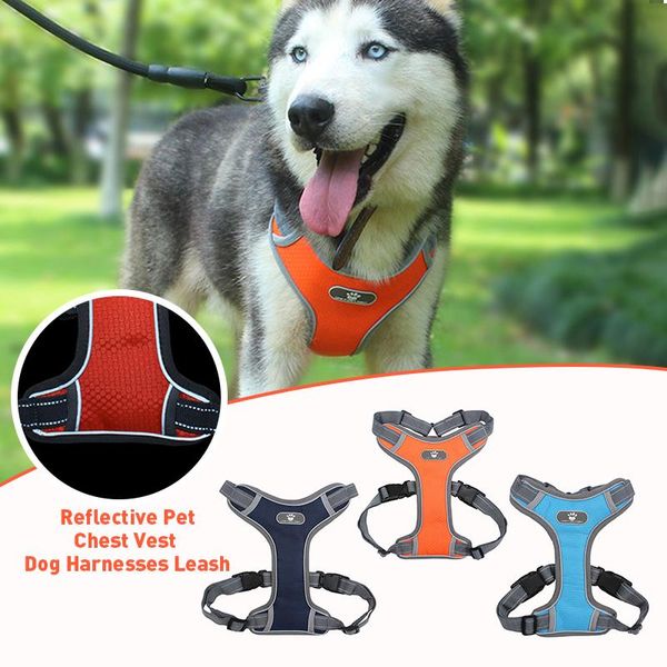 dog collars & leashes medium large harness vest breathable no pull training adjustable reflective pet harnesses for pitbull labrador