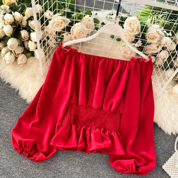 spring autumn korean the solid womens blouses color one line collar lantern sleeve strapless pullover blouse ll949, White
spring autumn korean the solid womens blouses color one line collar lantern sleeve strapless pullover blouse ll949, White
